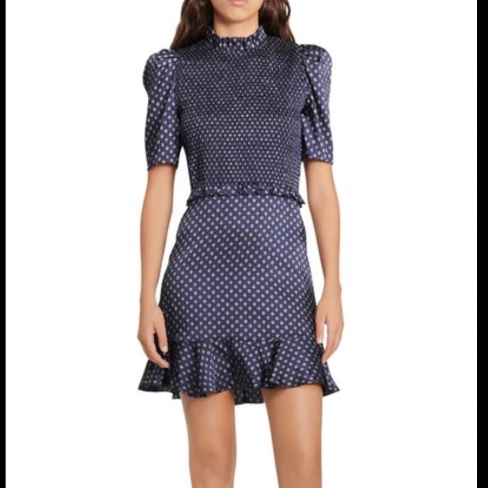 Sandro Malden Smocked Ruffle Mini Dress